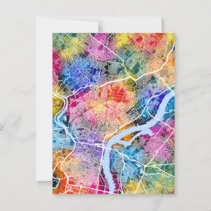 Stadsplattegrond van Philadelphia USA Briefkaart