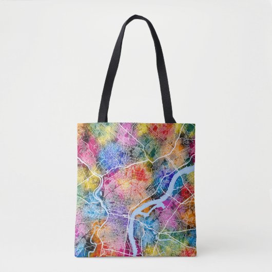 Stadsplattegrond van Philadelphia USA Tote Bag (Voorkant)