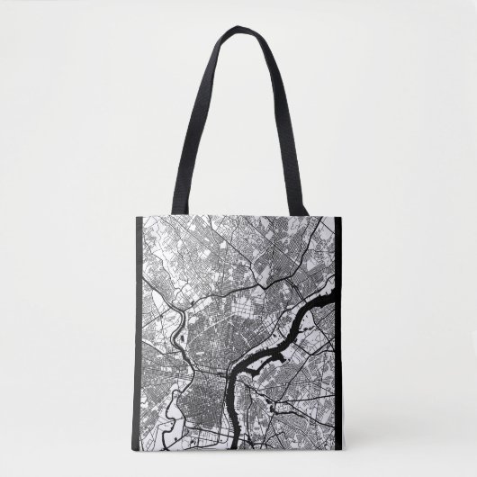 Stadsplattegrond van Philadelphia USA Tote Bag (Voorkant)