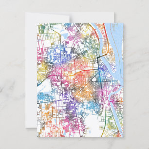 Stadsplattegrond van Phnom Penh Cambodja Briefkaart