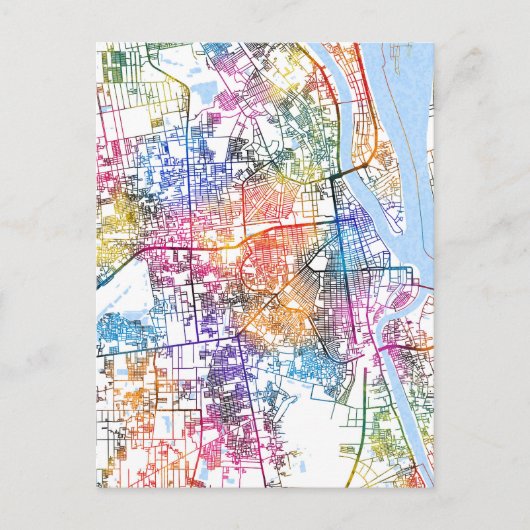 Stadsplattegrond van Phnom Penh Cambodja Briefkaart (Voorkant)