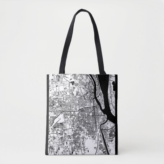 Stadsplattegrond van Phnom Penh Cambodja Tote Bag (Voorkant)