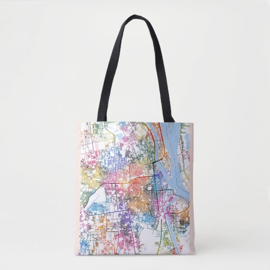 Stadsplattegrond van Phnom Penh Cambodja Tote Bag (Voorkant)