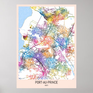 Stadsplattegrond van Port-au-Prince Haïti Poster