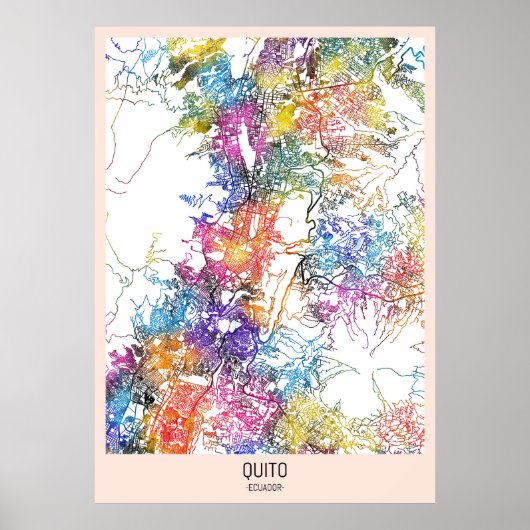 Stadsplattegrond van Quito Ecuador Poster (Voorkant)