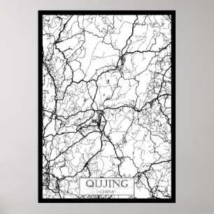 Stadsplattegrond van Qujing China Poster