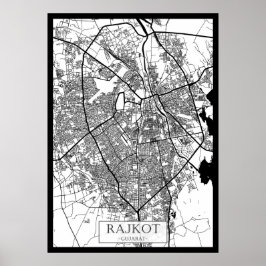 Stadsplattegrond van Rajkot Gujarat Poster