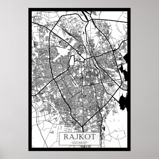 Stadsplattegrond van Rajkot Gujarat Poster (Voorkant)