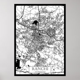 Stadsplattegrond van Ranchi Jharkhand Poster