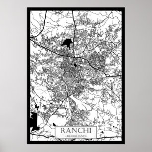 Stadsplattegrond van Ranchi Jharkhand Poster