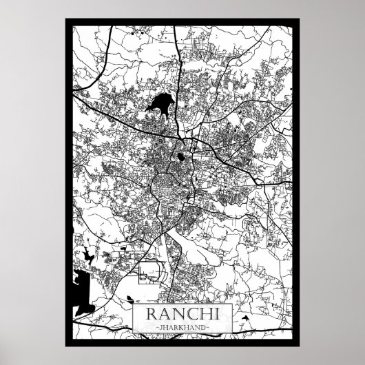 Stadsplattegrond van Ranchi Jharkhand Poster (Voorkant)