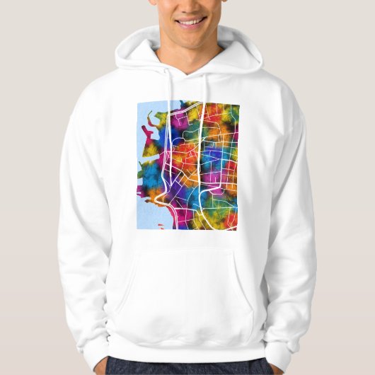 Stadsplattegrond van Ras Beirut Libanon Hoodie (Voorkant)