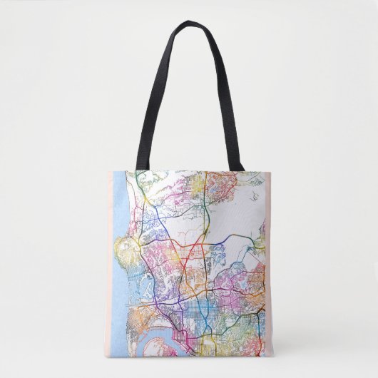 Stadsplattegrond van San Diego VS Tote Bag (Voorkant)