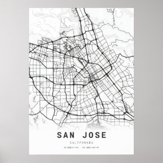 Stadsplattegrond van San Jose Poster
