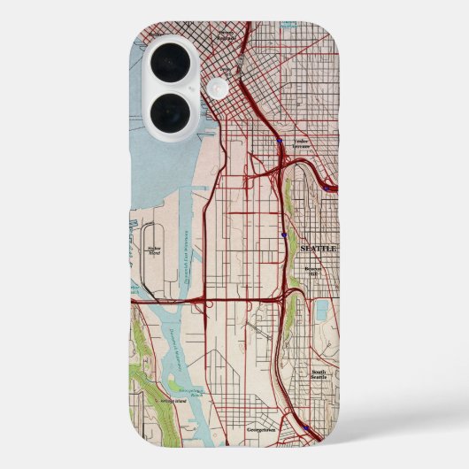 Stadsplattegrond van Seattle Case-Mate iPhone Case (Achterkant)