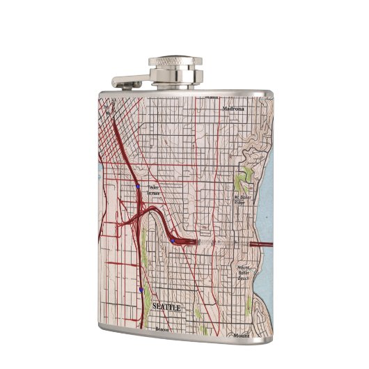 Stadsplattegrond van Seattle Heupfles (Links)