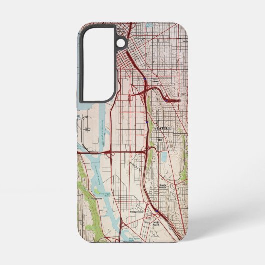Stadsplattegrond van Seattle Samsung Galaxy Hoesje (Achterkant)