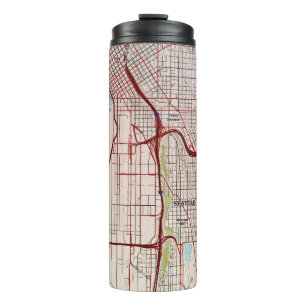 Stadsplattegrond van Seattle Thermosbeker