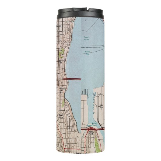 Stadsplattegrond van Seattle Thermosbeker (Achterkant)