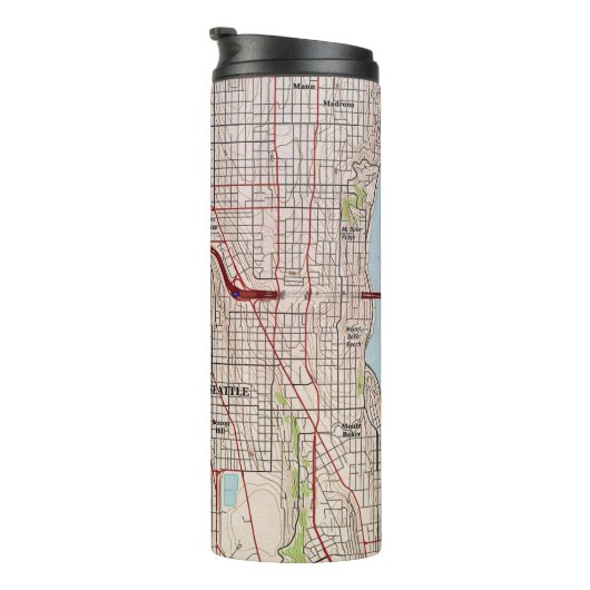 Stadsplattegrond van Seattle Thermosbeker (Geroteerd rechts)