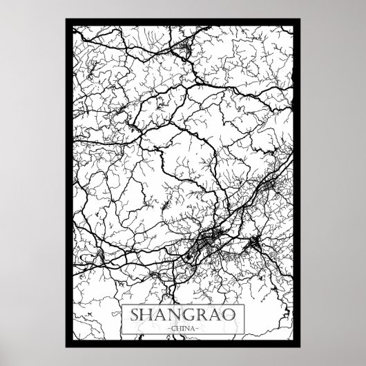 Stadsplattegrond van Shangrao China Poster (Voorkant)