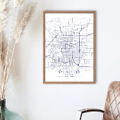 Stadsplattegrond van Springfield Poster