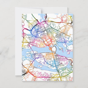 Stadsplattegrond van Stockholm Zweden Briefkaart