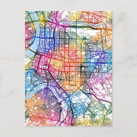 Stadsplattegrond van Taipei Taiwan Briefkaart (Voorkant)
