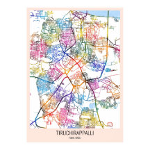 Stadsplattegrond van Tiruchirappalli Tamil Nadu