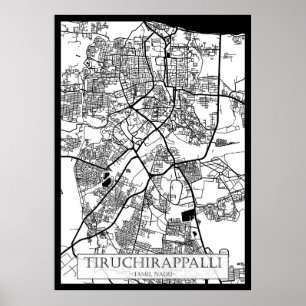 Stadsplattegrond van Tiruchirappalli Tamil Nadu Poster