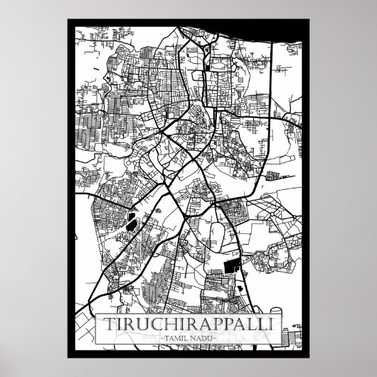 Stadsplattegrond van Tiruchirappalli Tamil Nadu Poster (Voorkant)