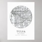 Stadsplattegrond van Tulsa Oklahoma Poster (Voorkant)