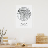 Stadsplattegrond van Tulsa Oklahoma Poster (Keuken)