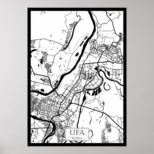 Stadsplattegrond van Ufa Rusland Poster (Voorkant)
