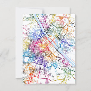 Stadsplattegrond van Wenen Oostenrijk Briefkaart