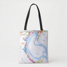 Stadsplattegrond van Wolgograd Rusland Tote Bag