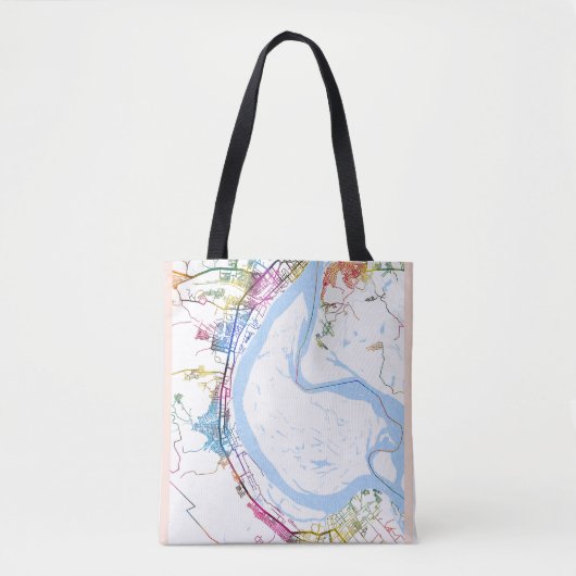 Stadsplattegrond van Wolgograd Rusland Tote Bag (Voorkant)
