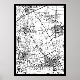Stadsplattegrond van Yancheng China Poster