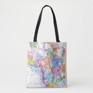 Stadsplattegrond van Yangon Myanmar Tote Bag