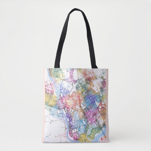 Stadsplattegrond van Yangon Myanmar Tote Bag (Voorkant)