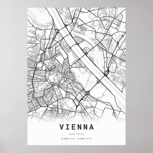 Stadsplattegrond Wenen Poster (Voorkant)