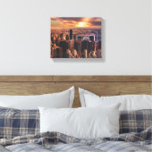 Stadsprofiel afbeelding op canvas afdruk (Insitu (Slaapkamer))