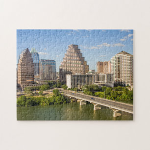 Stadsprofiel in het centrum van Lady Bird Lake Legpuzzel