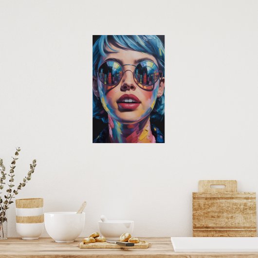 stadsreflectie poster (Keuken)