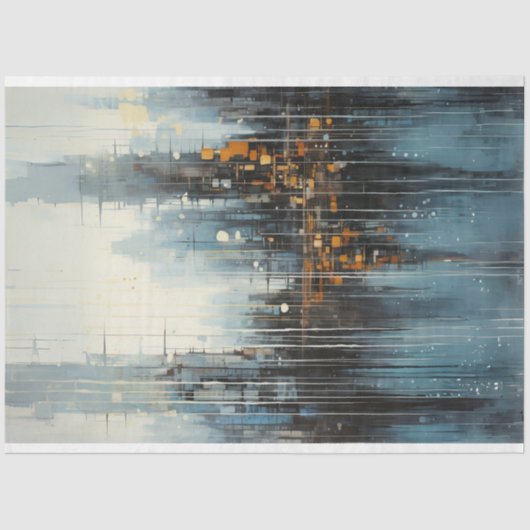 stadsreflecties ruimteschaal decoupage tissuepapier (Voorkant)