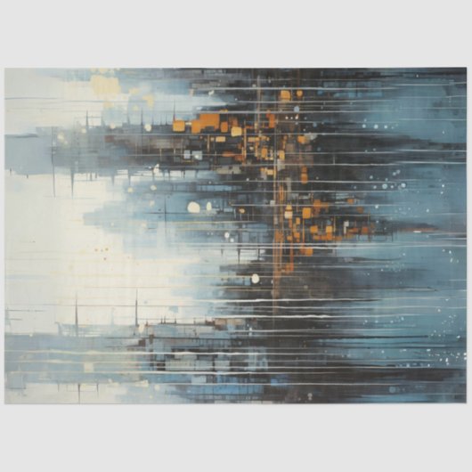 stadsreflecties ruimteschaal decoupage tissuepapier (Voorkant)