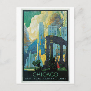 stadsreis Chicago uit 1920 Briefkaart