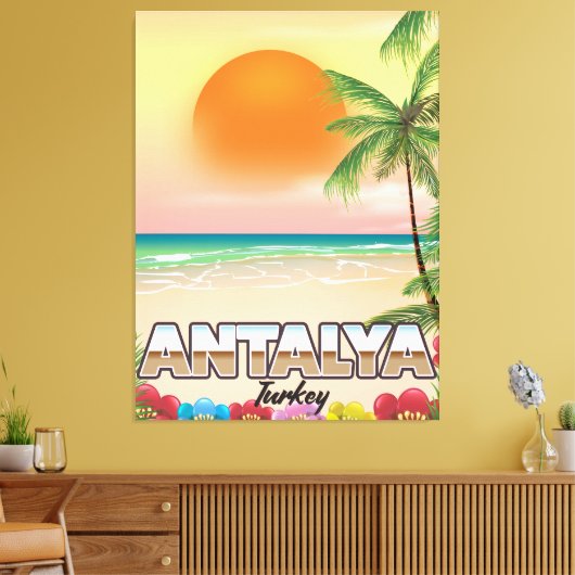 Stadsreisposter Antalya Turkije Canvas Afdruk (Insitu (Woonkamer))