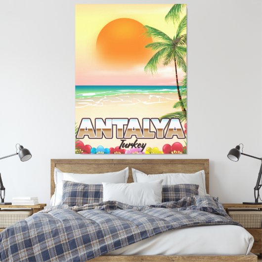 Stadsreisposter Antalya Turkije Canvas Afdruk (Insitu (Slaapkamer))