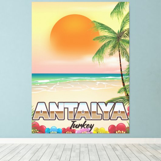 Stadsreisposter Antalya Turkije Canvas Afdruk (Insitu (Houten vloer))